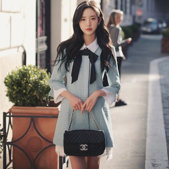 Milk Cocoa Jackets & Blazers - Korean Clothing long Tweed Jacket size Small